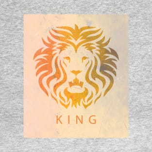 'KING' Lion Head - Orange T-Shirt